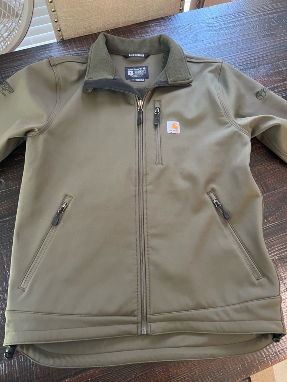 CARHARTT RAIN DEFENDER  RELAXED FIT HEAVYWEIGHT SOFTSHELL JACKET Logo SIZE M - Picture 11 of 14